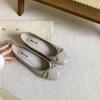 Модные французские балетки для женщин, мягкие, с мелким квадратным носком, с бантом, весна и лето, новые туфли-бобы