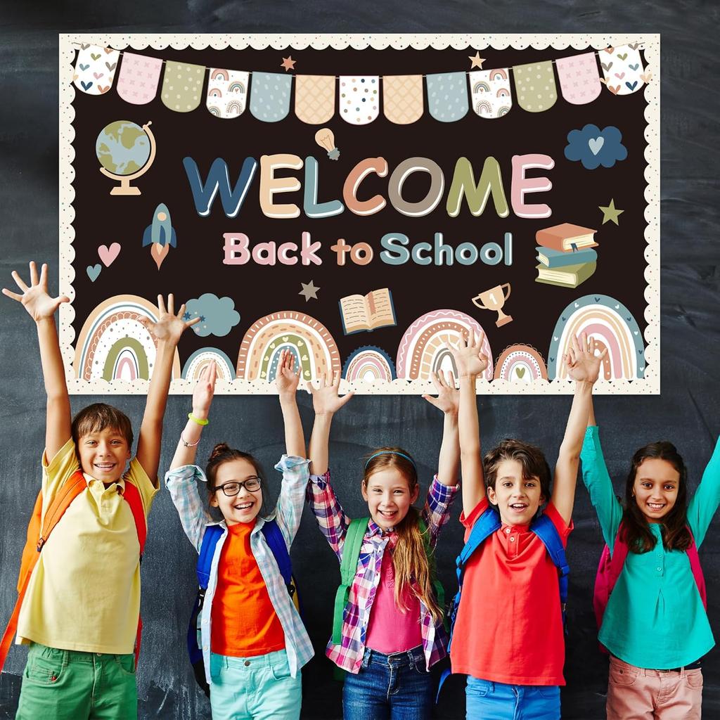 Украшения для доски объявлений «Добро пожаловать» Back to School Бохо Декор класса Бохо Радуга Набор для доски объявлений «С возвращением» Вырезки для школьного офиса