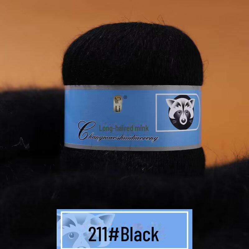 Мягкая пряжа из кашемира ручной работы для шапок и шалей, пряжа из шерсти норки с длинным ворсом средней толщины для вязания крючком