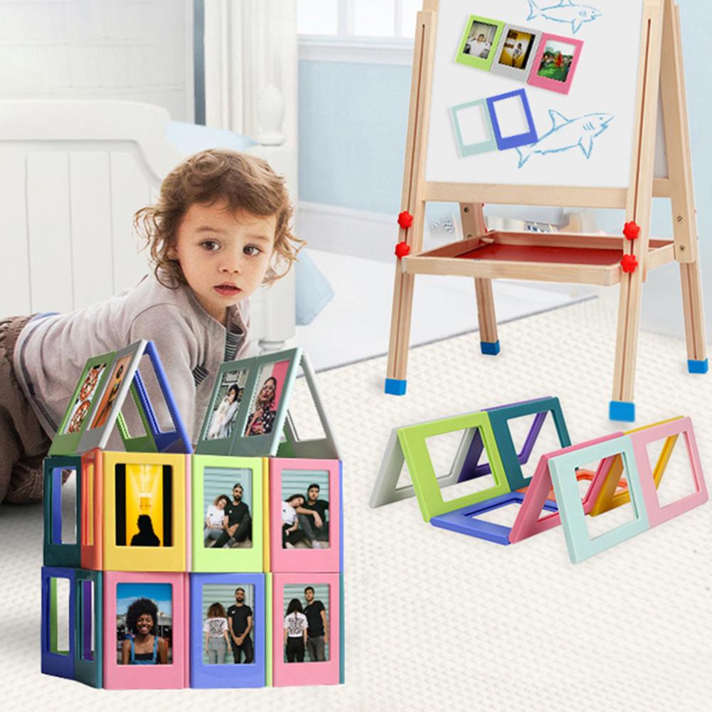 2 шт. Магнитная фоторамка для холодильника, цветные фоторамки с сильным магнитом, 3 дюйма для фотографий Polaroid Instax Mini