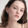 [Rosemont] Silver Ribbon One-Touch Earrings Ra24C53T