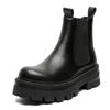 Fashion Mens Casual Chelsea Boots Black Trendy Original Leather Shoes Punk Stage Dress Cowboy Platform Boot Handsome Ankle Botas Hombre