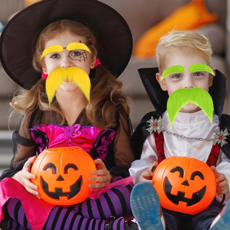 False Beard Eyebrow Set for False Moustache Funny Costume Accessory for Carnivals Halloween Party and Cosplay Photo Props