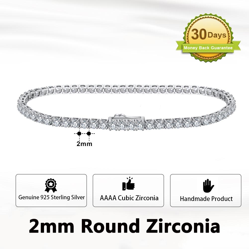 ORSA JEWELS Оригинальные браслеты-цепочки из стерлингового серебра 925 пробы, теннисные, с паве из прозрачных кубических циркониев, 14K, для девочек, на вечеринку, SB61
