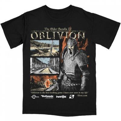 The Elder Scrolls IV Oblivion Официально Вдохновленная Графическая Футболка Черная Игровая Футболка Рыцарь Пламя Дизайн Я Думал, Я Потерялся