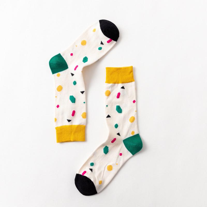 Модные мужские носки, красочные деловые свадебные носки в британском стиле, летние хлопковые носки для экипажа