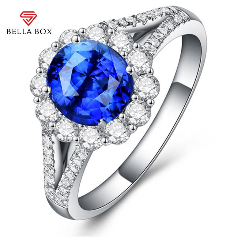 BELLA BOX Цветочный темперамент, великолепное кольцо с цирконом, сапфир, помолвка, свадебное торжество, памятный подарок