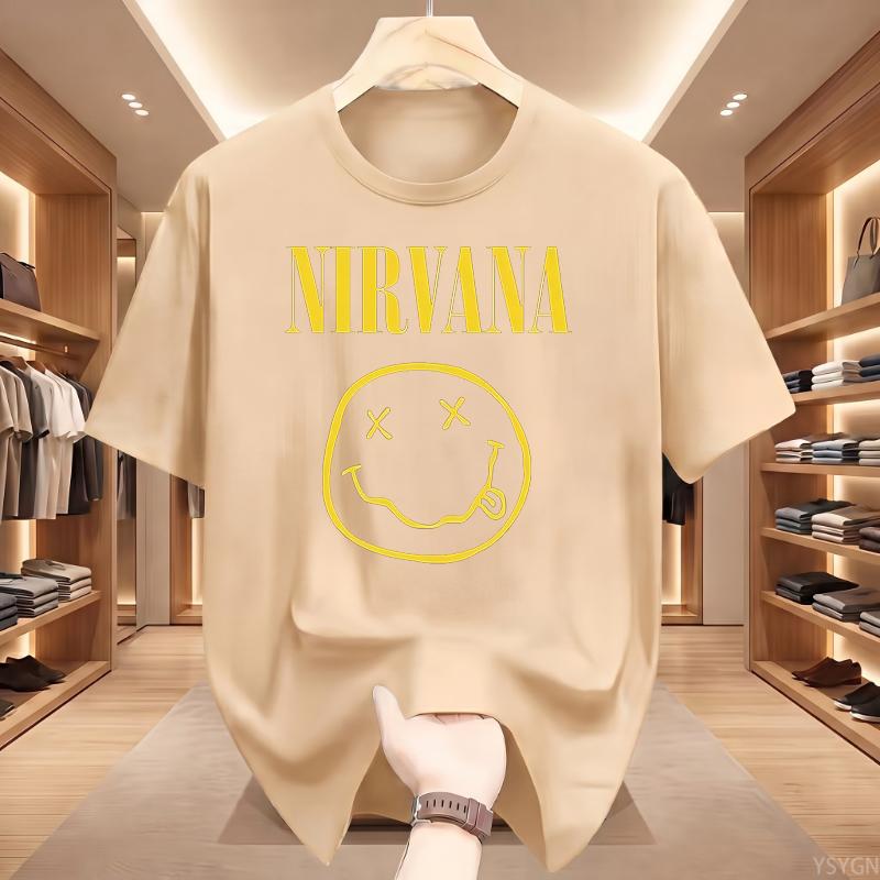New Nirvana Rock Band Unisexs 100cotton Tshirt Hiphop Style Unisexs and Unisexs Oversized Y2K Tee Casual Loose Outdoor Street