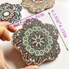 Керамические подставки под стаканы с пробковой основой в стиле мандалы, водонепроницаемые шикарные коврики в форме цветка для домашнего декора обеденных столов и кофе