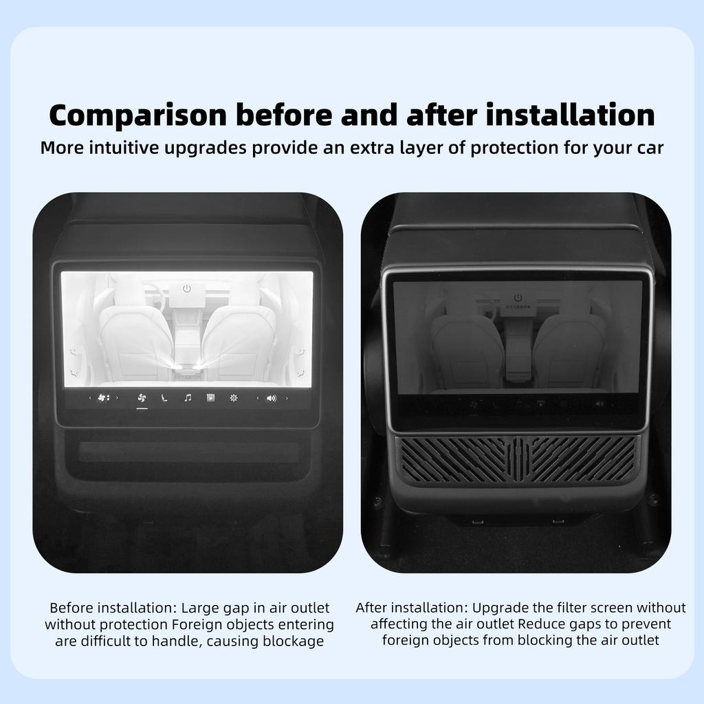 For Tesla Model 3 Highland 2025 2025 Rear Air Outlet Protective Cover Accessories Model Y Launch 2025 Air Vent Filter Cover Trim