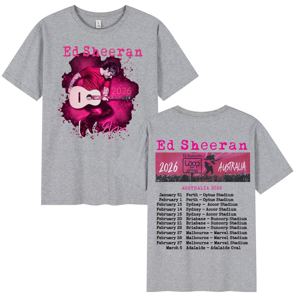 Ed Sheeran Loop Tour Concert 2026 Merch Tshirts Fans Gifts Unisex Women Clothing Fashion 100 Cotton Oversized T Shirts Streetwear