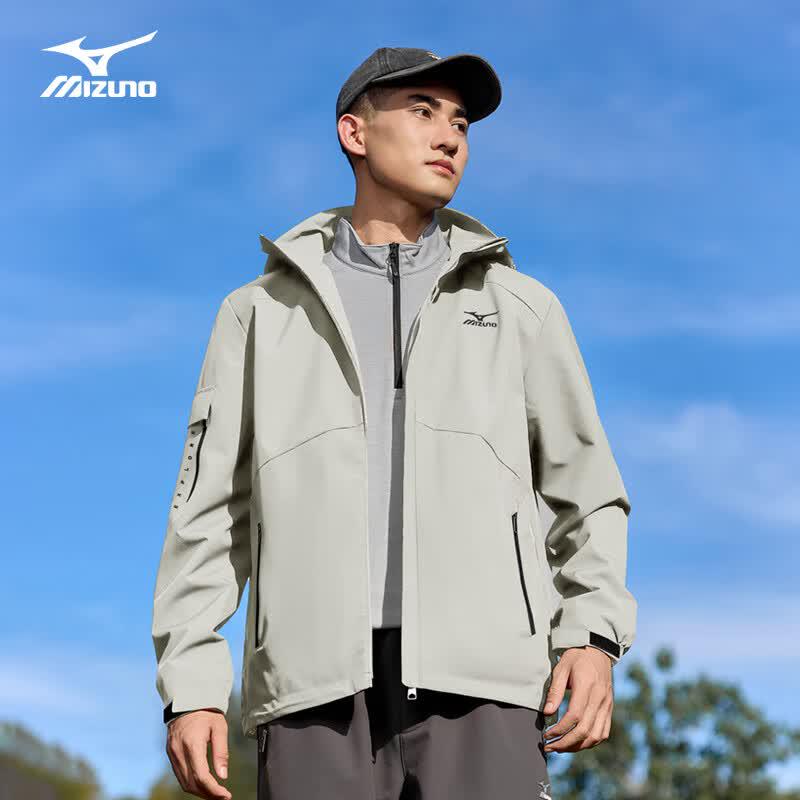 Mizuno Мужская ветрозащитная водонепроницаемая куртка с капюшоном для активного отдыха