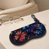 Floral Butterfly Pattern Sunglasses Case, Colorful Botanical Eyeglasses Storage Pouch, Zipper Protective Eyewear Container for Travel Essentials
