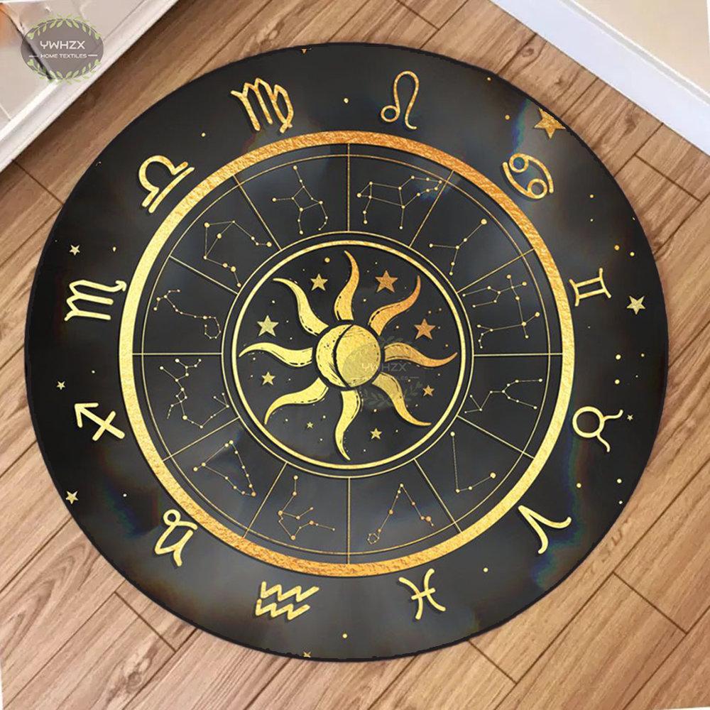Круглый напольный коврик Mystic Constellation, колесо Таро Constellation, нескользящий ковер для гостиной, коврик для медитации, домашний декор