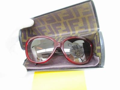 Оригинальные солнцезащитные очки FENDI с коричневыми линзами, красной пластиковой оправой Zucca, очки #7769, восстановленные