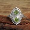 Peridot Ring, August Birthstone Ring, Solid Ring, Silver Jewelry, 925 Sterling Silver, Statement Ring