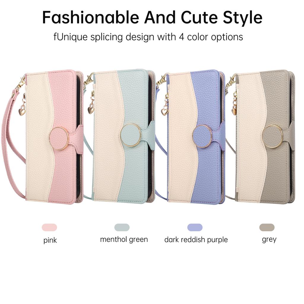 Wrist Strap Zipper Leather Phone Case for Samsung S25 S26 S24 Ultra S21 FE S23 S22 Plus Note 20 Crossbody Wallet Cards Cover