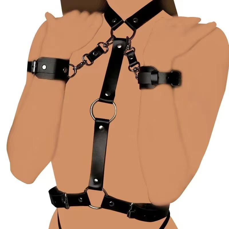 Сексуальное нижнее белье Женский кожаный (ПУ) body harness Фетиш Bondage Bdsm Эротическое нижнее белье Рейв Пояс-подвязка