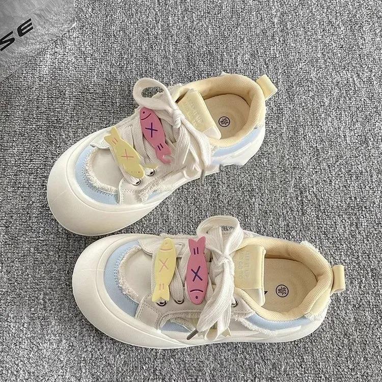 Designer Women Breathable Vintage Sneakers Green Shoes For Girls Thick Heel Sneakers Casual Running Platform Y2K Lolita Shoes