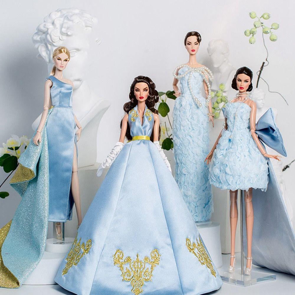 Европейская модная кукла-супермодель, синее платье, кукольное платье принцессы для куклы 30 см/для кукол BJD 1/6