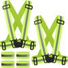 6 шт. светоотражающих жилетов для ходьбы, регулируемый светоотражающий жилет повышенной видимости для бега с 4 эластичными нарукавниками, подходит для ночного бега, ходьбы, езды на велосипеде