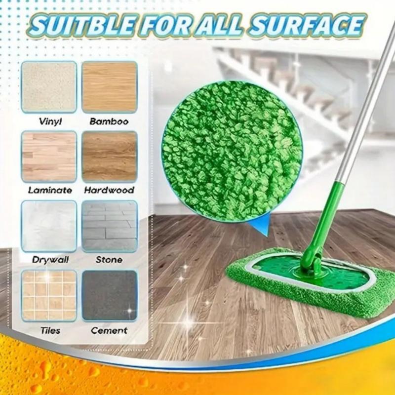 Strong Grip Mop Refills Microfiber Pad for Flat Mop Washable & Reusable Streak-Free Cleaning Cloth for All Floors