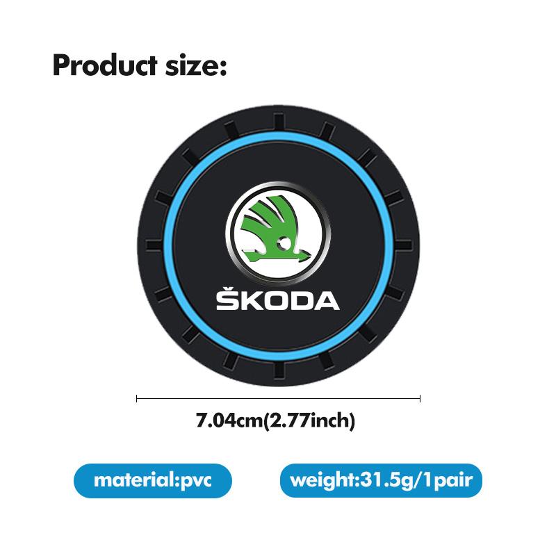 ATSS5 2pcs Silicone Car Water Cup Holder Coaster Anti Slip Pad Mat Auto Accessories For Skoda Rapid Octavia Derivative Enyaq-iV
