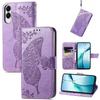 Samsung Galaxy S25 Edge Butterfly Flip Case, Purple