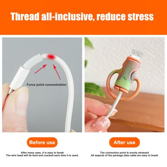 Защитный чехол для кабеля зарядного устройства Yousheng, силиконовый, с мультяшным дизайном, устойчивый к поломкам, износостойкий протектор для кабелей передачи данных