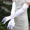 55cm Long Section Satin High Elasticity Solid Halloween Sexy Pole Dance Evening Dress Etiquette Accessories Drive Cosplay Gloves