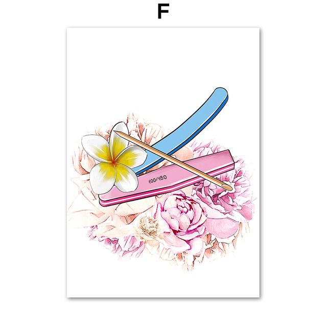 Ножницы для маникюрного салона, розовая настенная живопись на холсте, постеры и принты на скандинавскую тематику, настенные панели для комнаты, декор для салона красоты,