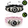 Sun Moon Couple Bracelet Luminous Knitted Hand Chain Punk Leather Bracelet  Gift