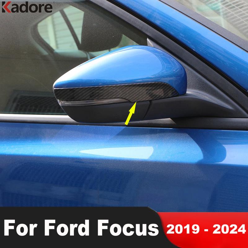 Rearview Mirror Cover Trim For Ford Focus 2024 Carbon Fiber Car Accessories Side Mirrors Frame Strip