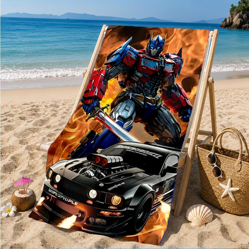 Trans-formers Beach Towel, Super Soft Microfiber, Perfect Gift for Her/Him, Birthday, for Pool, Beach, Travel, Decor Beach Party