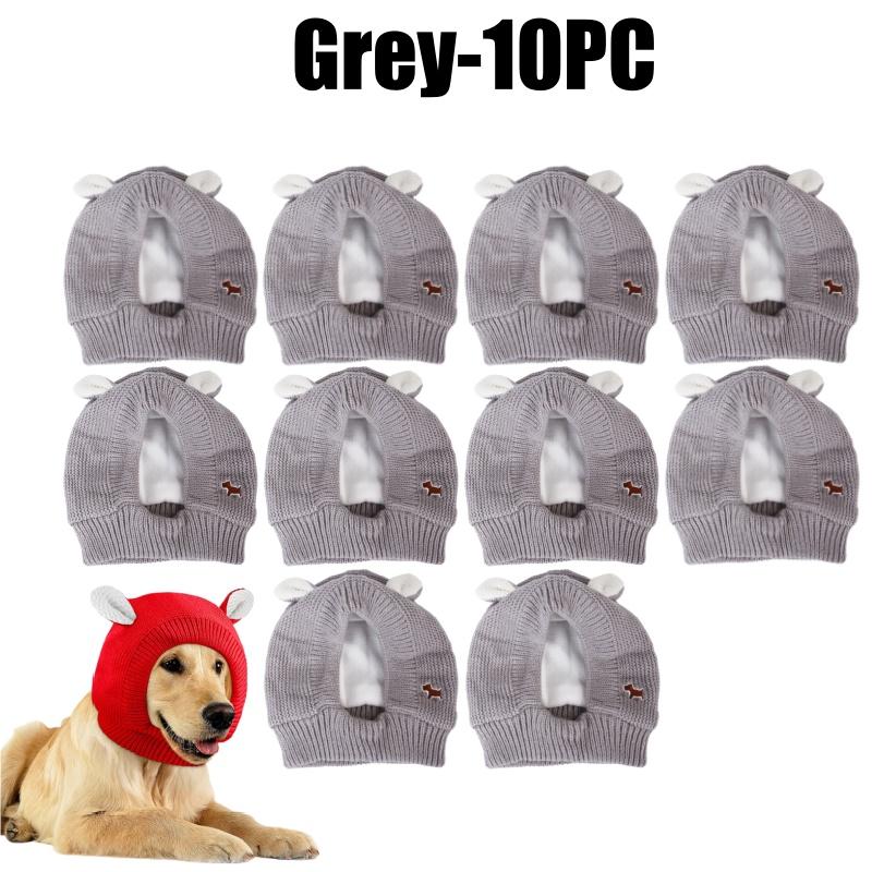Dog Noise Protection Earmuffs Warm Knitted Winter Hat With Ear Covers Anxiety Relief For Medium Large Breed Canine