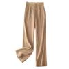 Women's Summer Draped Cotton Linen Casual High Waist Loose Straight Long Pants