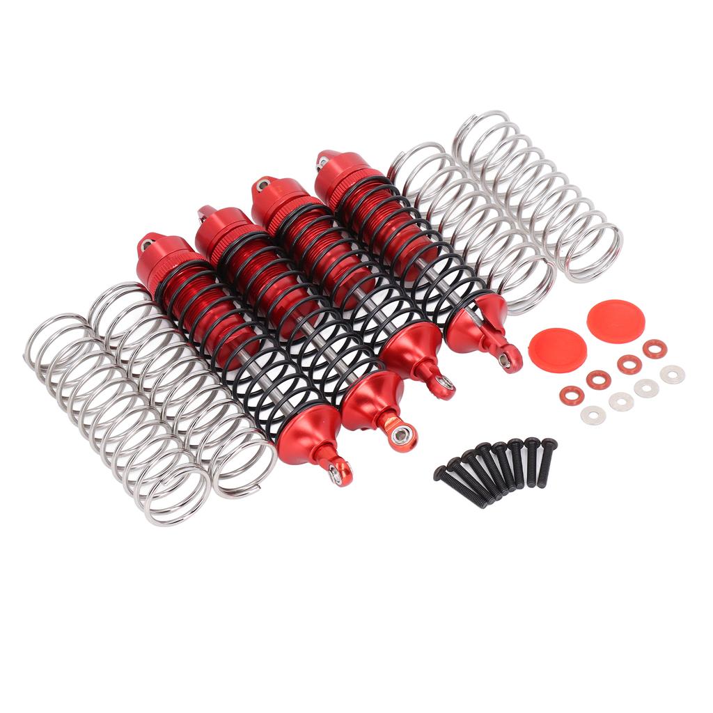 4Pcs Aluminum Alloy Front and Rear Shock Absorber RC Shock Damper for ARRMA 1 10 Remote Control CarRed