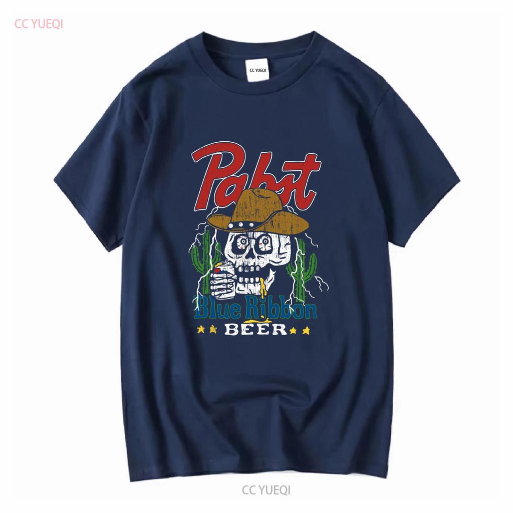 Pabst Blue Ribbon Beer T Shirt Adult Size Large Color Washed Black vintage Washed Breathable Comfortable Stretched Unisex