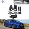 Car LED Front Bumper Fog Light For Toyota Yaris Ativ 2022 2023 Fog Lamp Cover Wire Harness Grille Foglights Frame