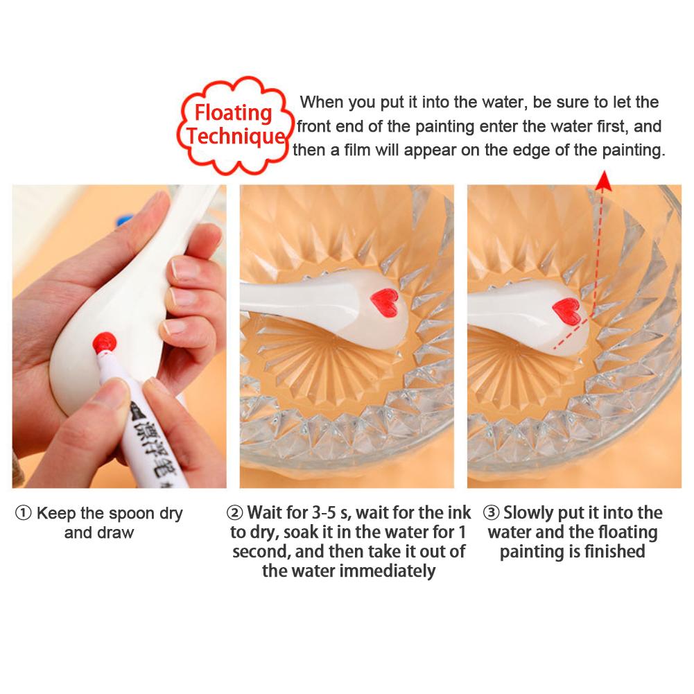 8 цветов, плавающий стираемый маркер, ручка на водной основе, может плавать в воде