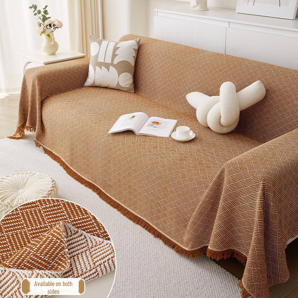Double-Sided Cotton Yarn Blanket Sofa Cover