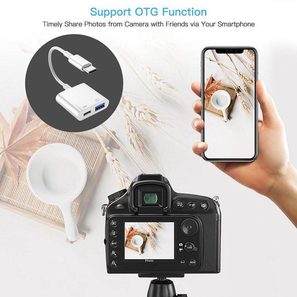 Mobile Phone Splitter Data Sync U Disk Reader Type-C OTG Adapter Converter PD Fast Charging USB 3.0