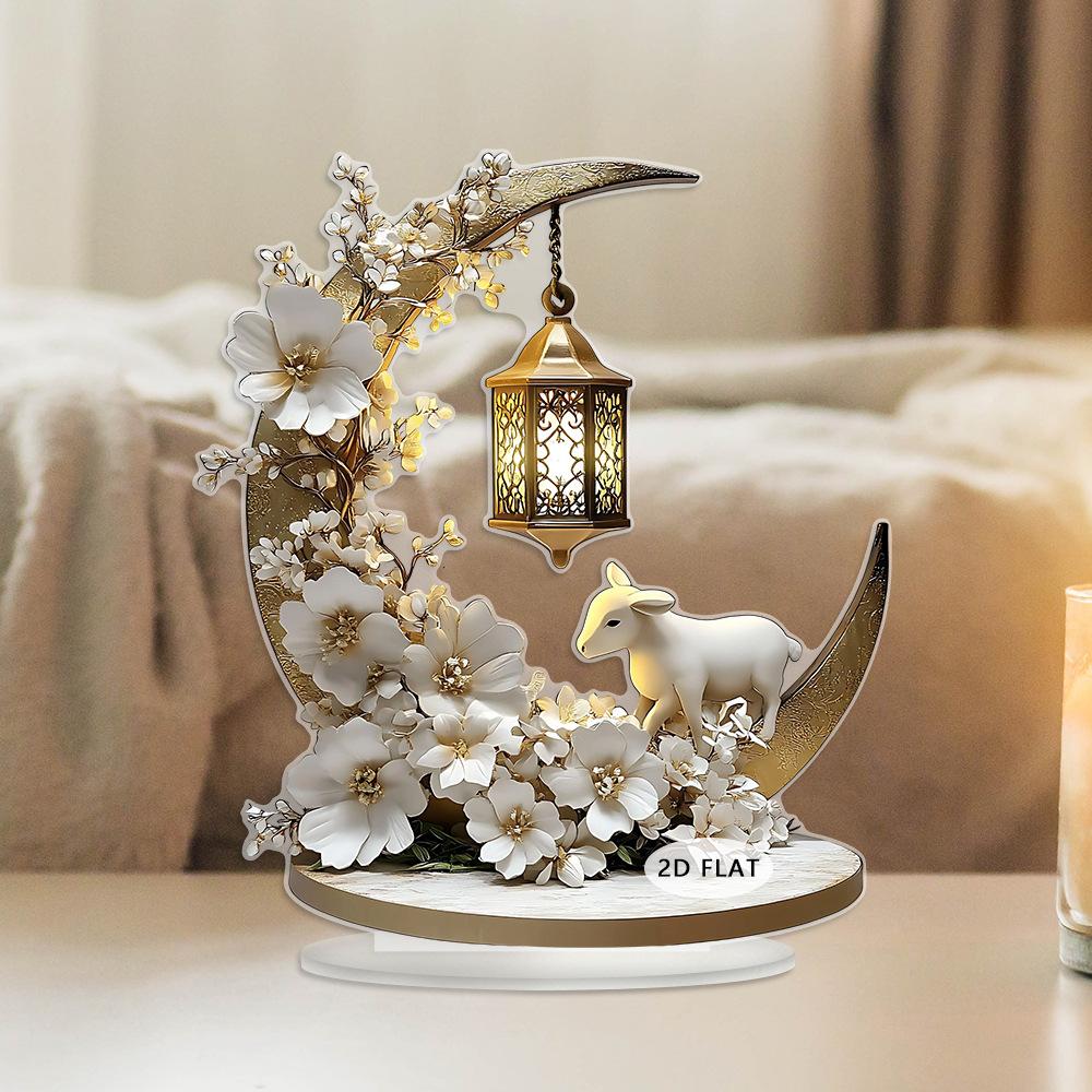 1 шт. Настольное украшение в форме месяца Спящий барашек Декор для дома Подарок для девочек - Милый ночной декор для спальни