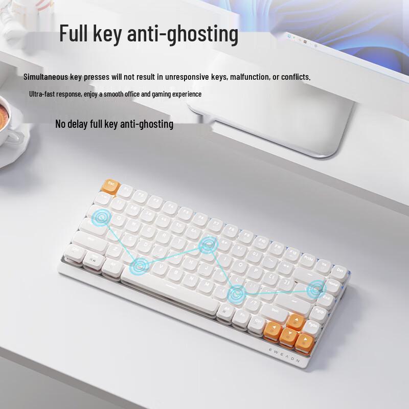 Slim Multi-Device Tri-Mode Low-Profile Mechanical Keyboard