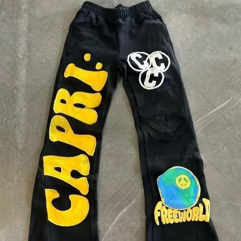 Брюки Хай-стрит Гочао Хай-стрит инс Бренд Прилив Мужские Свободные Повседневные Прямые Американские Брюки с Принтом