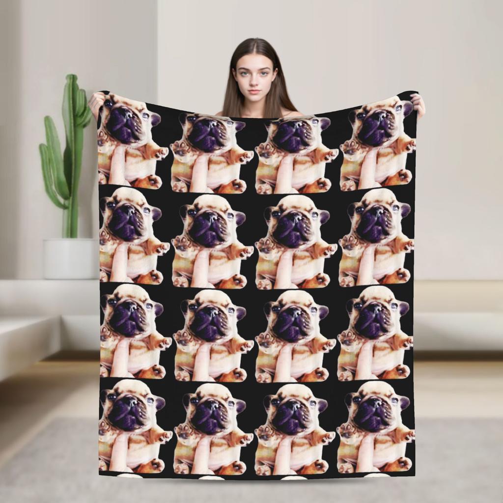 I Am Pibble Wash My Belly Pibble Meme Funny Dog Brainrot Soft Warm Blankets Plush Throw Blanket Flannel Bedspread Bed Cover