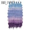 6Pcs 18"Deep Wave Curl Hair 300g Synthetic Water Wave Braiding Hair Extensions Ombre Rainbow Color Twist Crochet Hair For Women