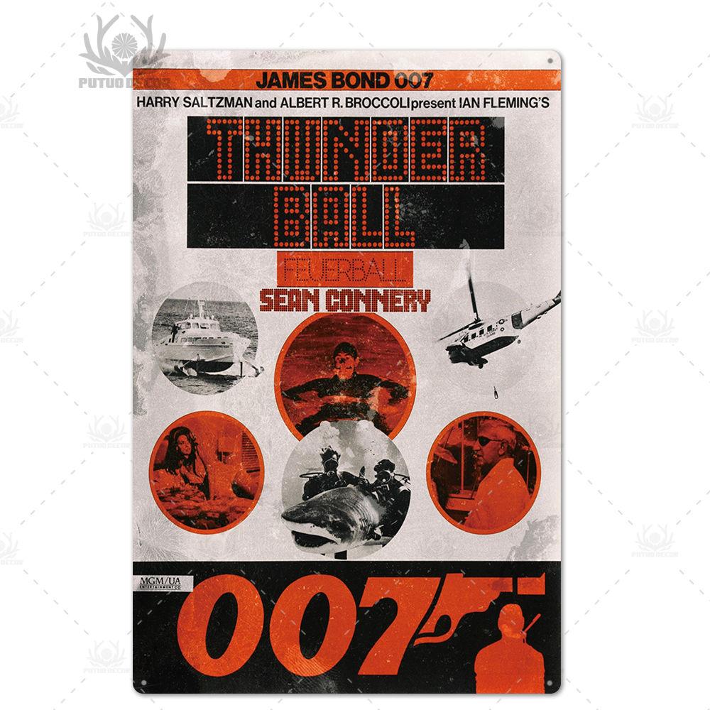 Putuo Декор 007 фильм металлический постер ретро классический фильм металлическая жестяная вывеска металлическая винтажная Настенный декор для бара, паба, клуба, мужская пещера
