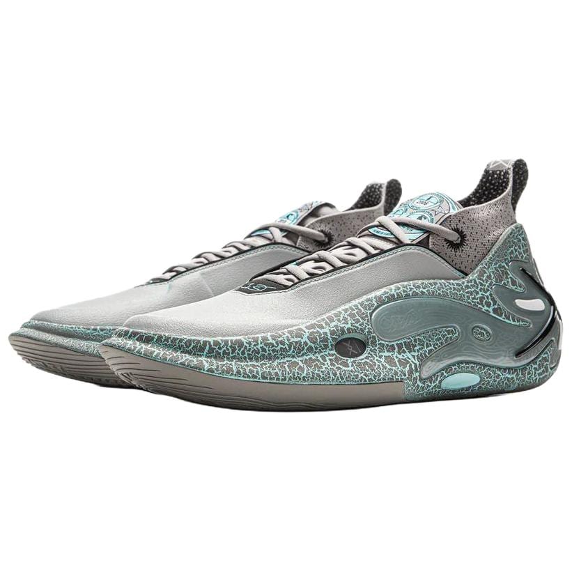 Li Ning Way Of Wade 11 Текстиль, Разделенная Коровья Кожа Низкие Повседневные Кроссовки Мужские Зелено-Серые ABAU049-20
