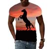 Новая Мода Рисунок Лошади 3D Принт Мужская Хип-Хоп Персонализированная Футболка с Круглым Вырезом и Коротким Рукавом